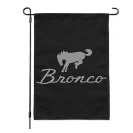 Ford Bronco Chrome Logo Garden Yard Flag