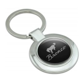 Ford Bronco Chrome Logo Round Keychain