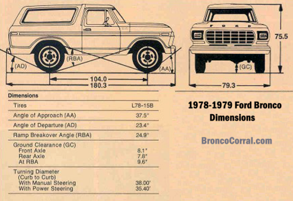Ford Bronco & Bronco II Dimensions - Bronco Corral